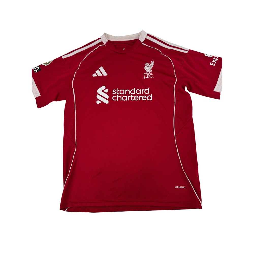 Adidas Liverpool FC Jersey Men Large Red Slim Fit AEROREADY Soccer Home Kit LFC